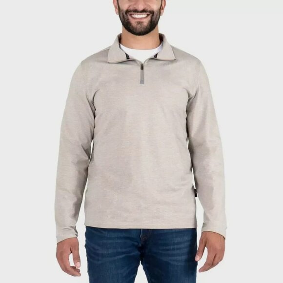 NEW Gerry Men's M Active Quarter Zip Pullover Shirt Beige Polyester - Picture 1 of 7